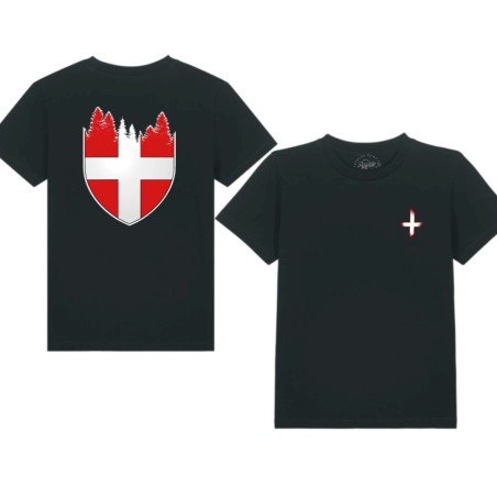 T-shirt noir enfant CROIX DE SAVOIE SAPIN